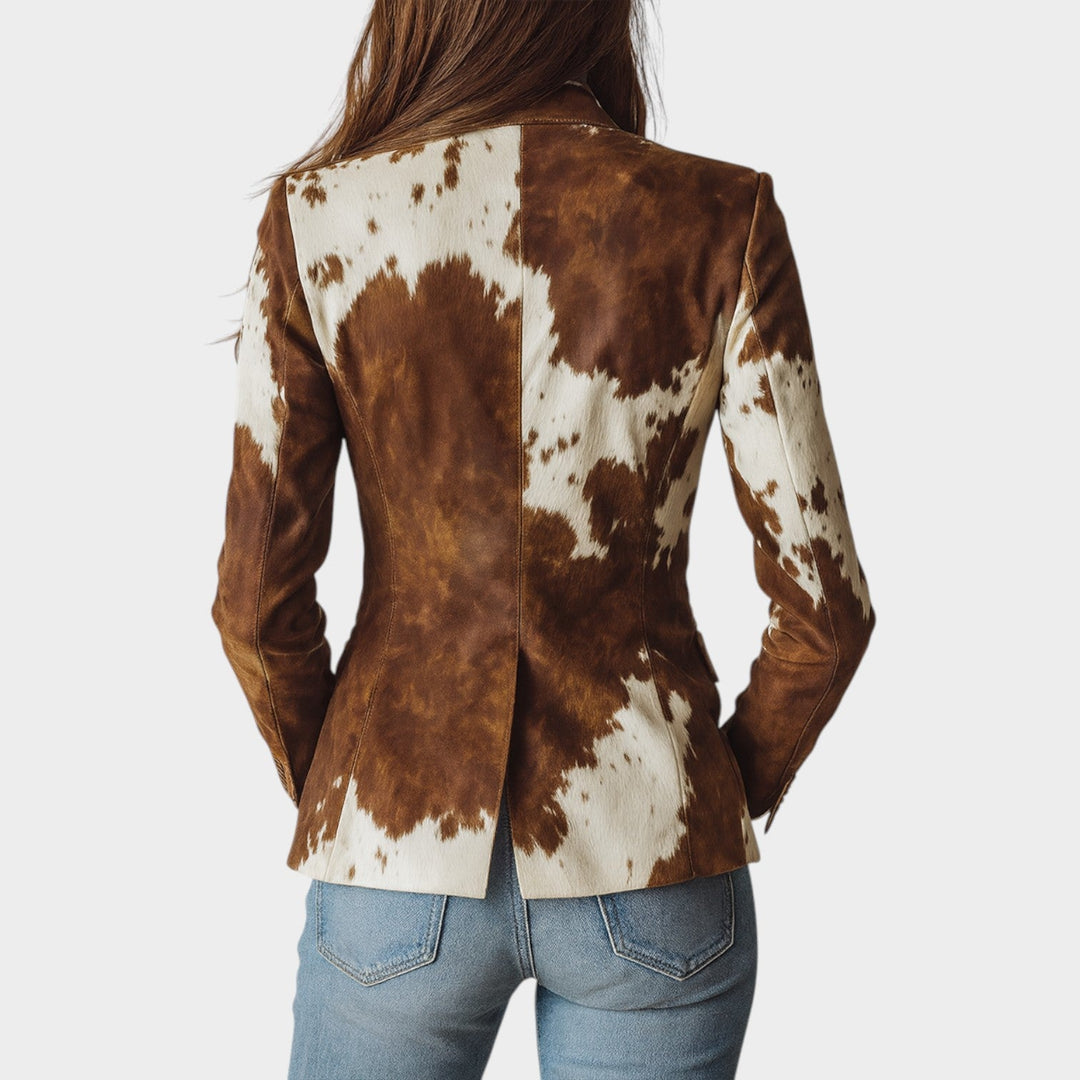 Dames Blazer Dierenprint Vintage Tailored