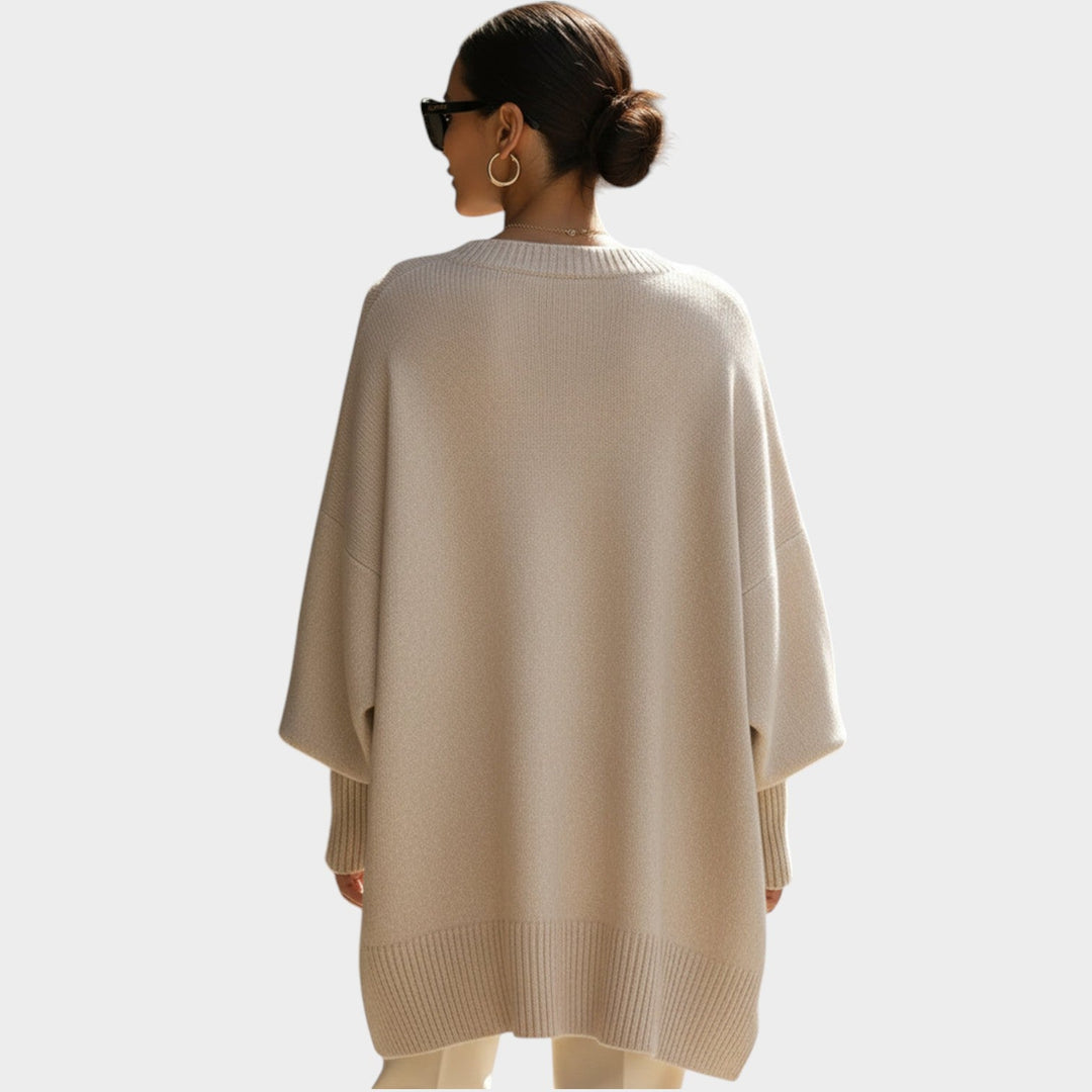 Dames Gebreide Trui Met Ronde Hals Oversized