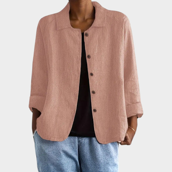 Dames Linnenmix Cardigan Relaxed Fit