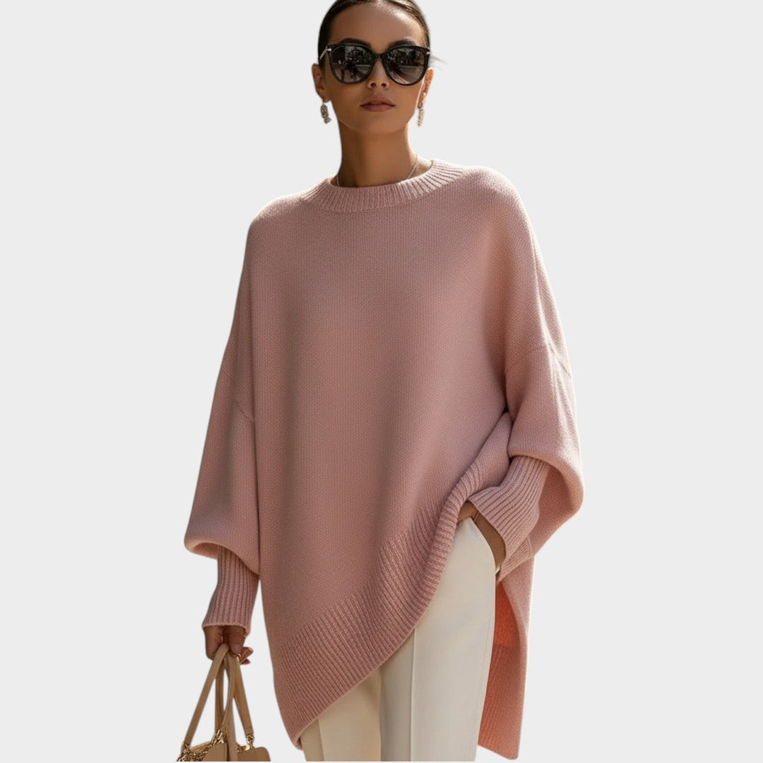 Dames Gebreide Trui Met Ronde Hals Oversized