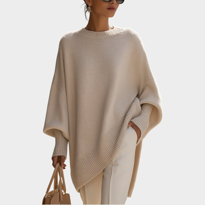 Dames Gebreide Trui Met Ronde Hals Oversized