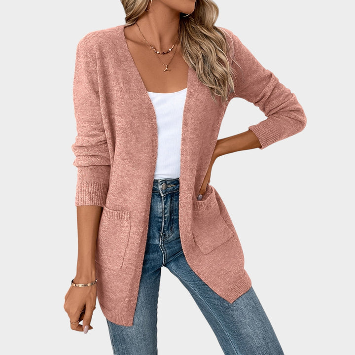 Dames Gebreide Cardigan Open Front Praktische Zakken