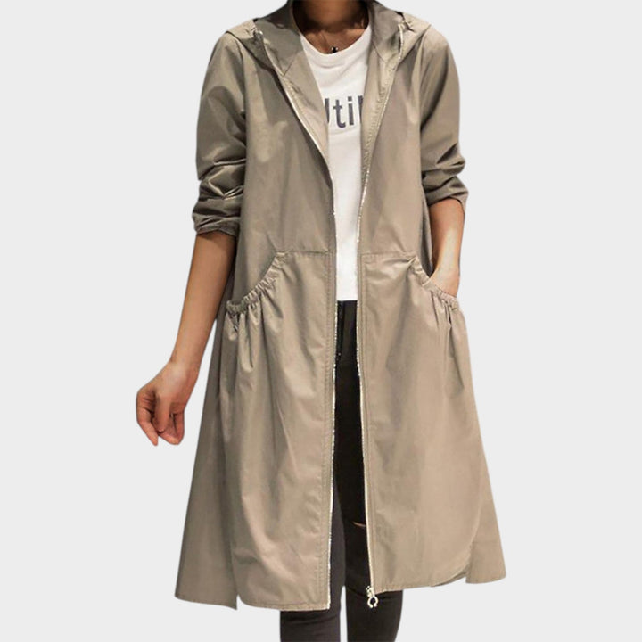 Dames Trenchcoat Waterdicht Lange Lijn
