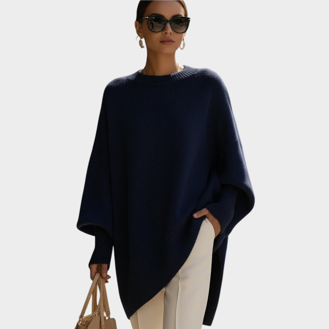 Dames Gebreide Trui Met Ronde Hals Oversized