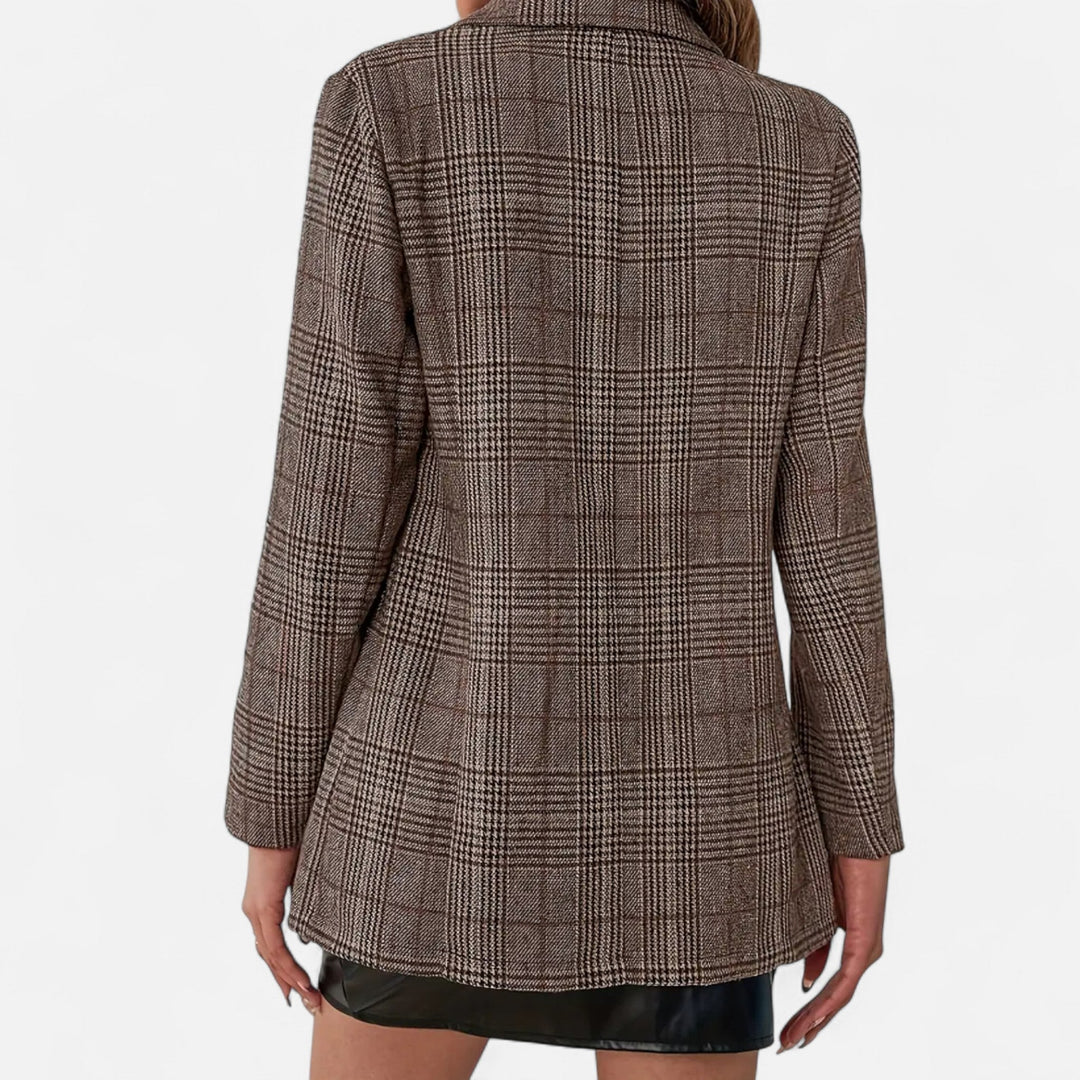 Dames Blazer Casual Tailored Ruit