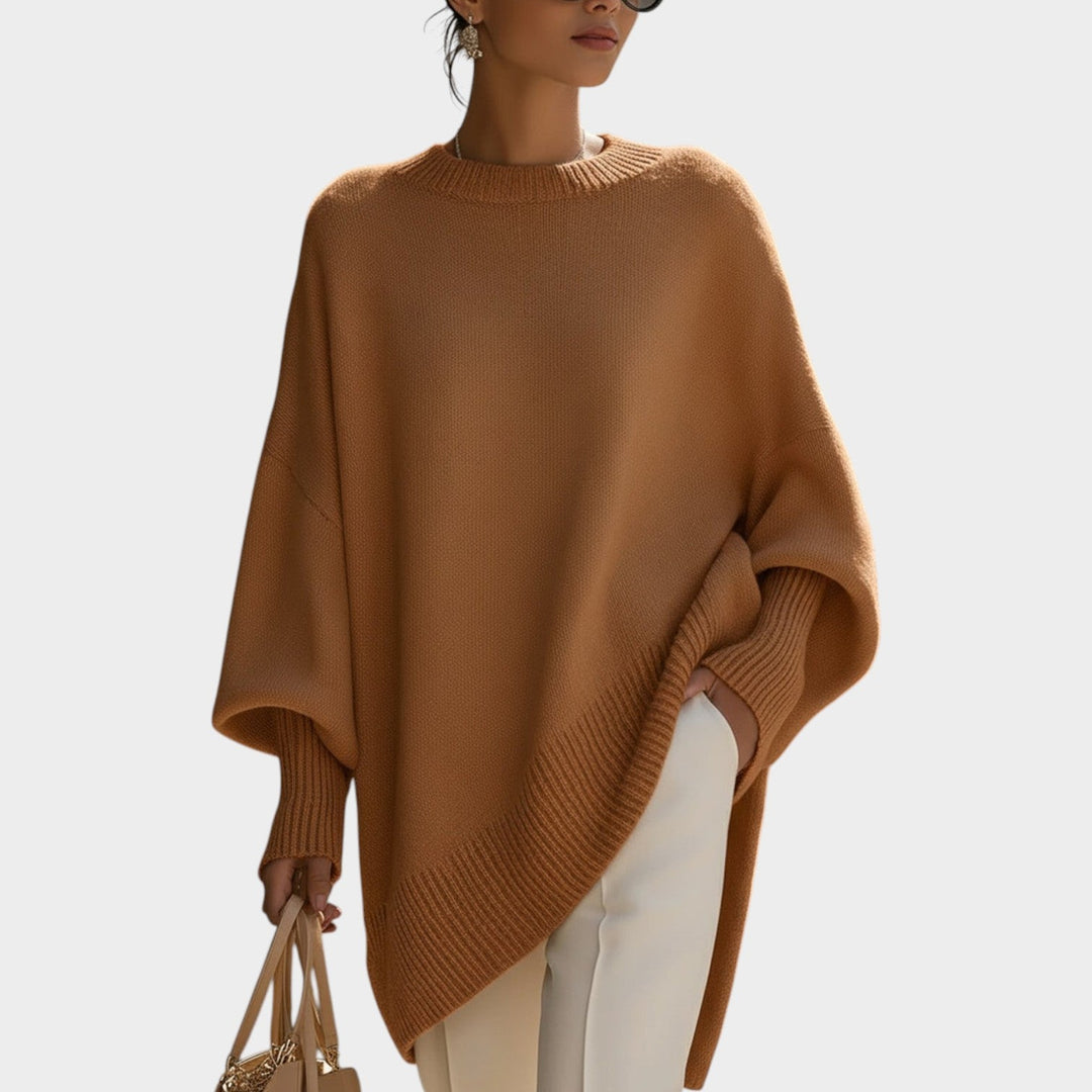Dames Gebreide Trui Met Ronde Hals Oversized