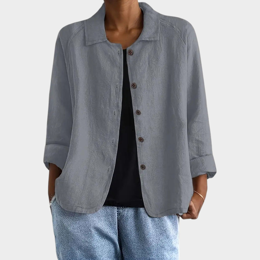 Dames Linnenmix Cardigan Relaxed Fit