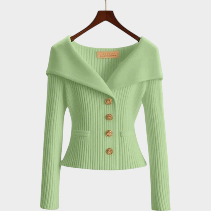 Dames Gebreide Cardigan Met Knopen Voorzijden Zacht Geribbeld
