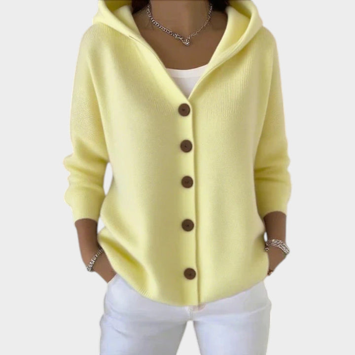 Dames Gebreide Cardigan Losse Pasvorm Met Capuchon