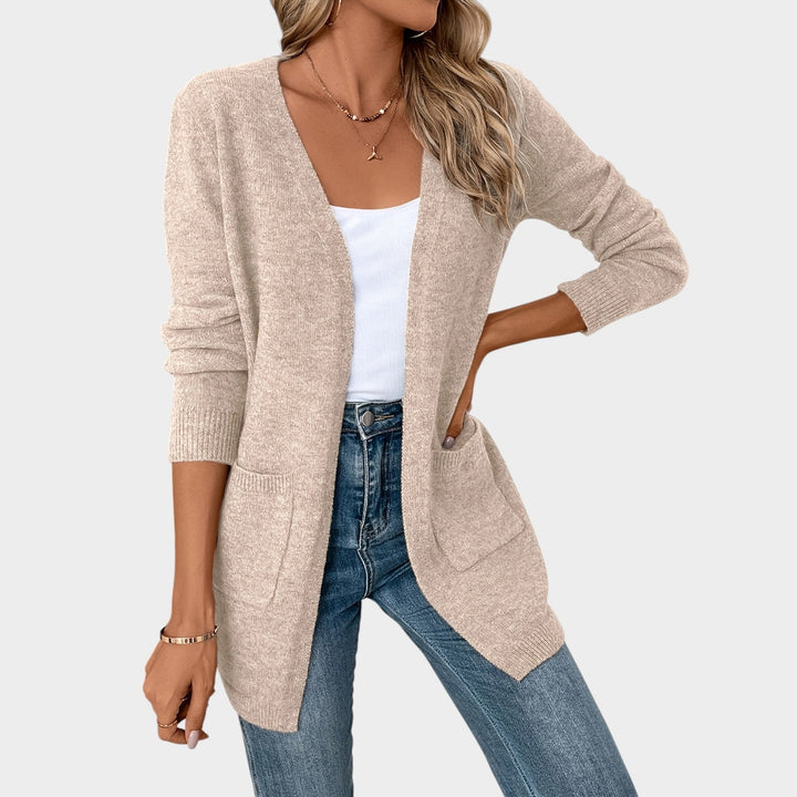Dames Gebreide Cardigan Open Front Praktische Zakken
