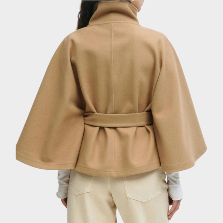 Dames Cape Jas Hoge Hals Elegante Winter Bovenkleding