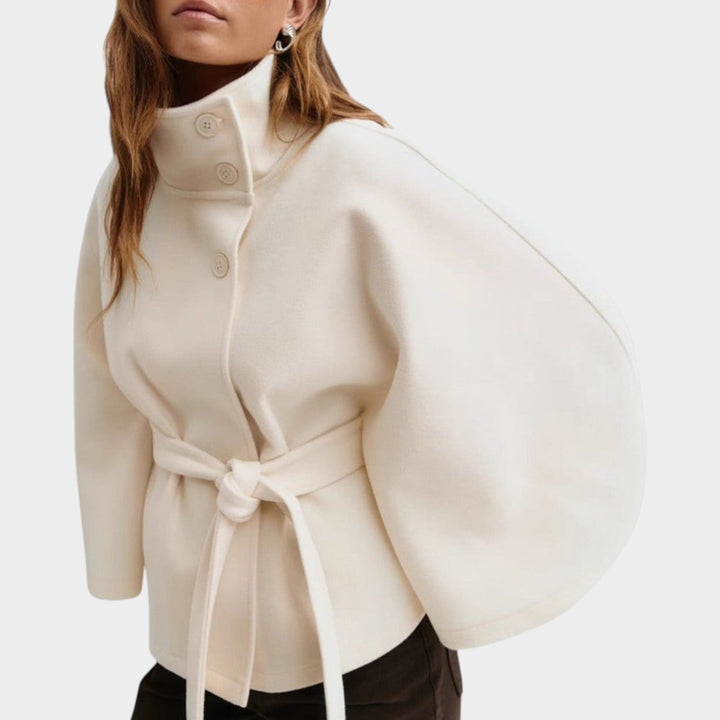 Dames Cape Jas Hoge Hals Elegante Winter Bovenkleding