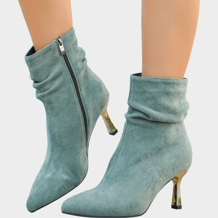 Dames Enkellaarsjes met Kitten Heel en Pluche Voering in Elegante Stijl