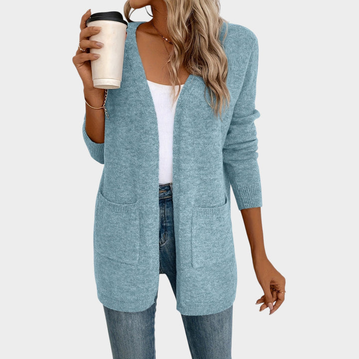 Dames Gebreide Cardigan Open Front Praktische Zakken