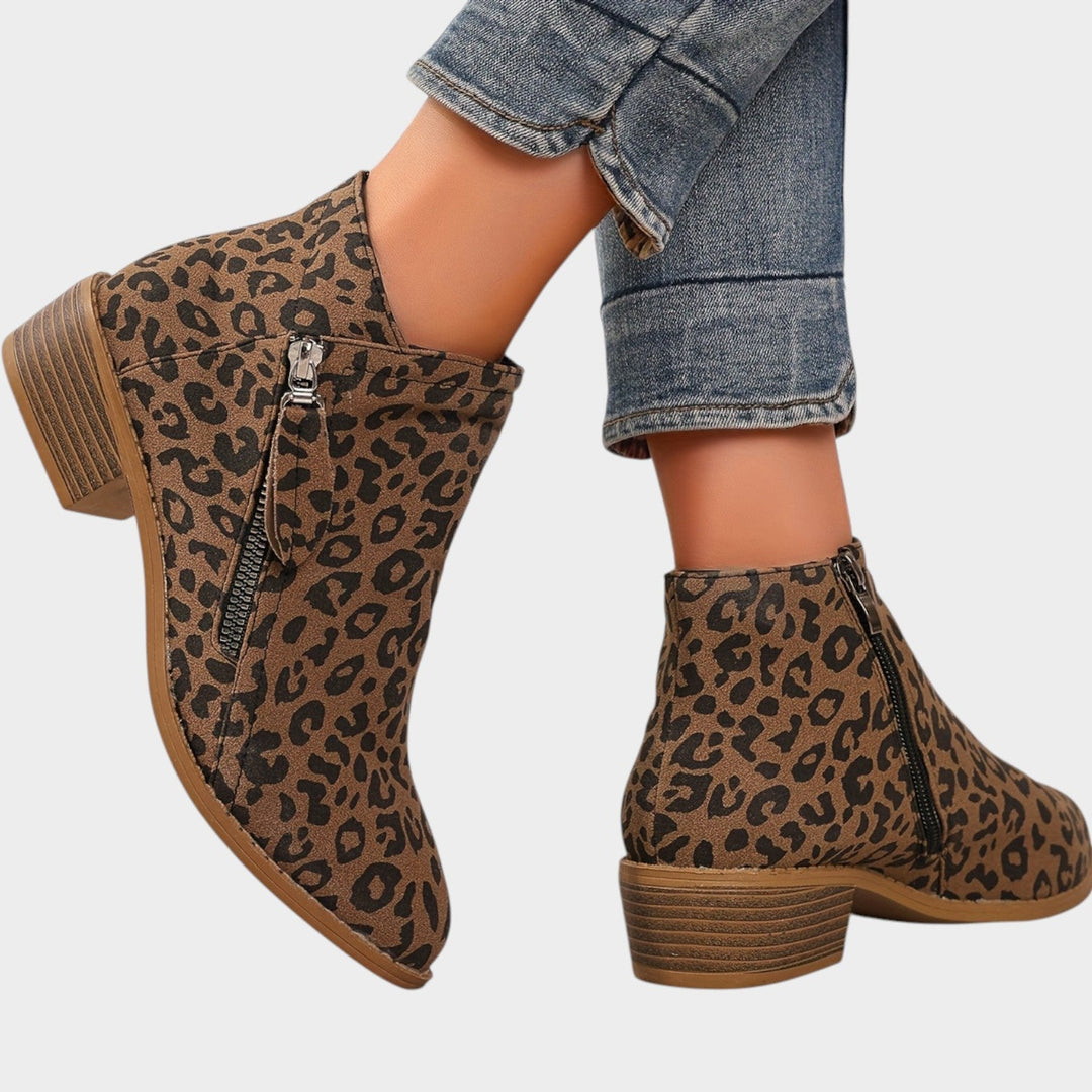 Dames Enkellaarsjes Dubbele Rits Dikke Zool Comfort