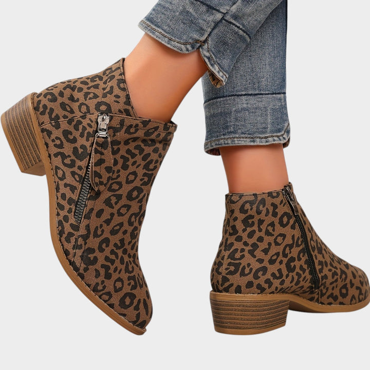 Dames Enkellaarsjes Dubbele Rits Dikke Zool Comfort