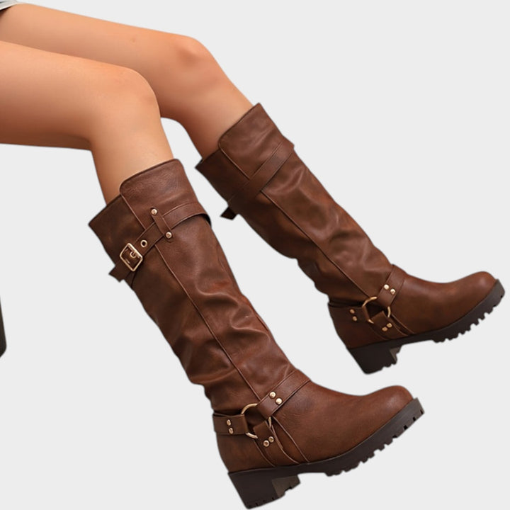 Dames Kniehoge Slouch Boots Klassieke Stijl Brede Pasvorm