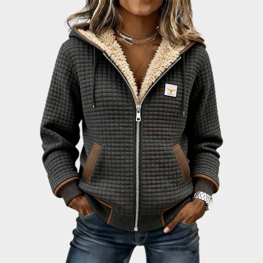 Vrouwen Fleece Jas Retro Relaxed Fit