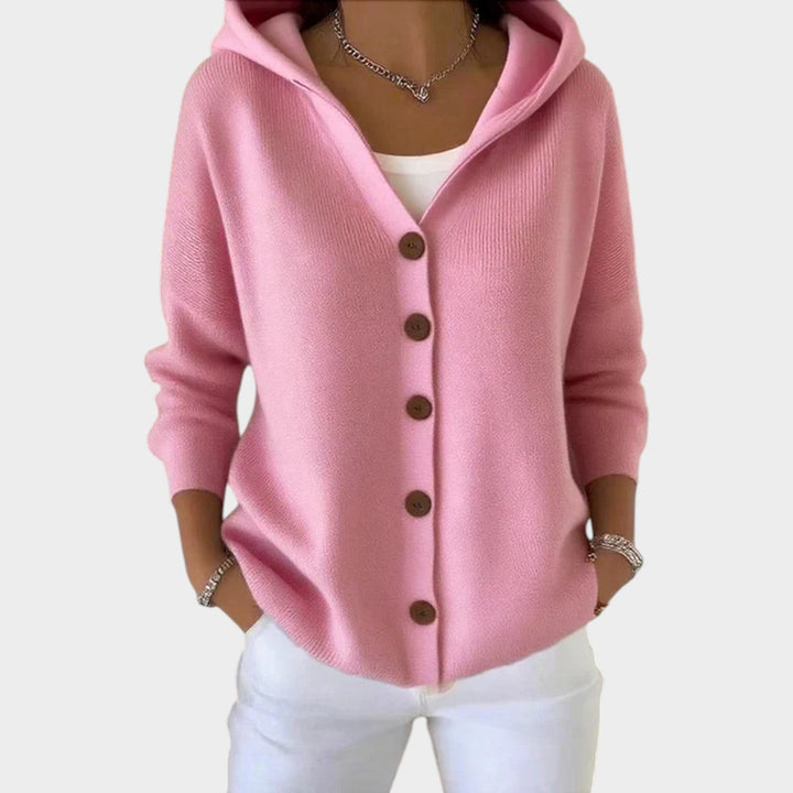 Dames Gebreide Cardigan Losse Pasvorm Met Capuchon