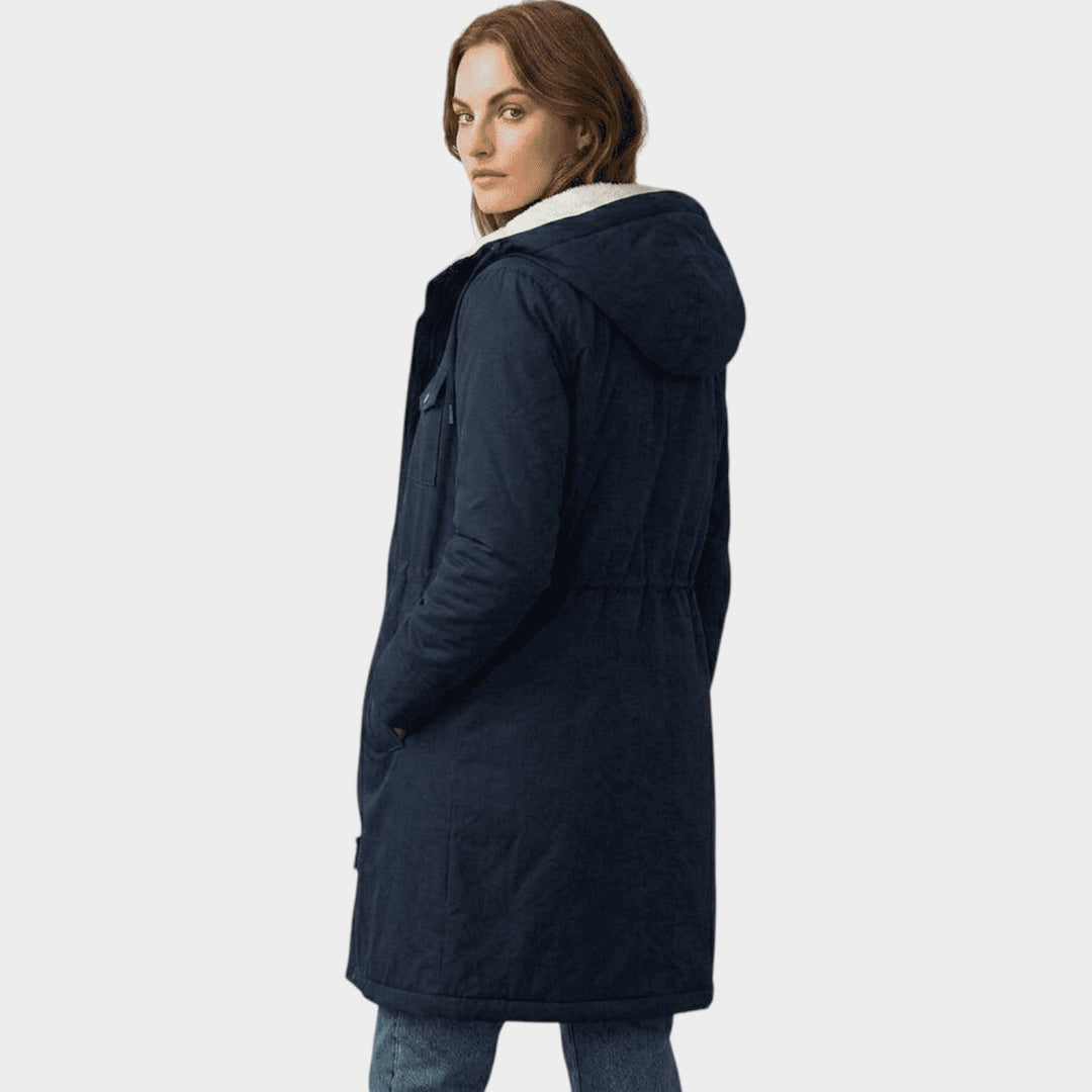 Dames Winterjas Fleece Gevoerd Lange Lijn