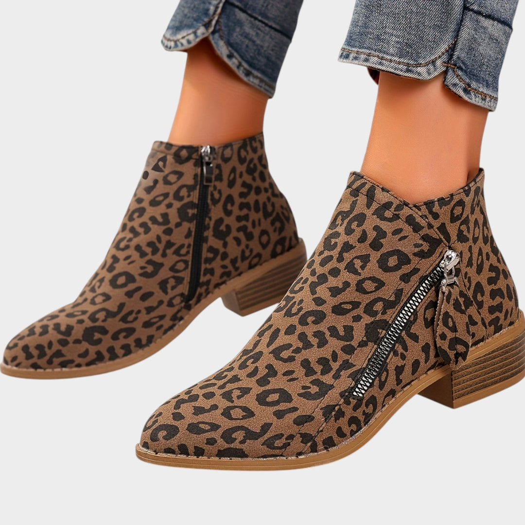 Dames Enkellaarsjes Dubbele Rits Dikke Zool Comfort