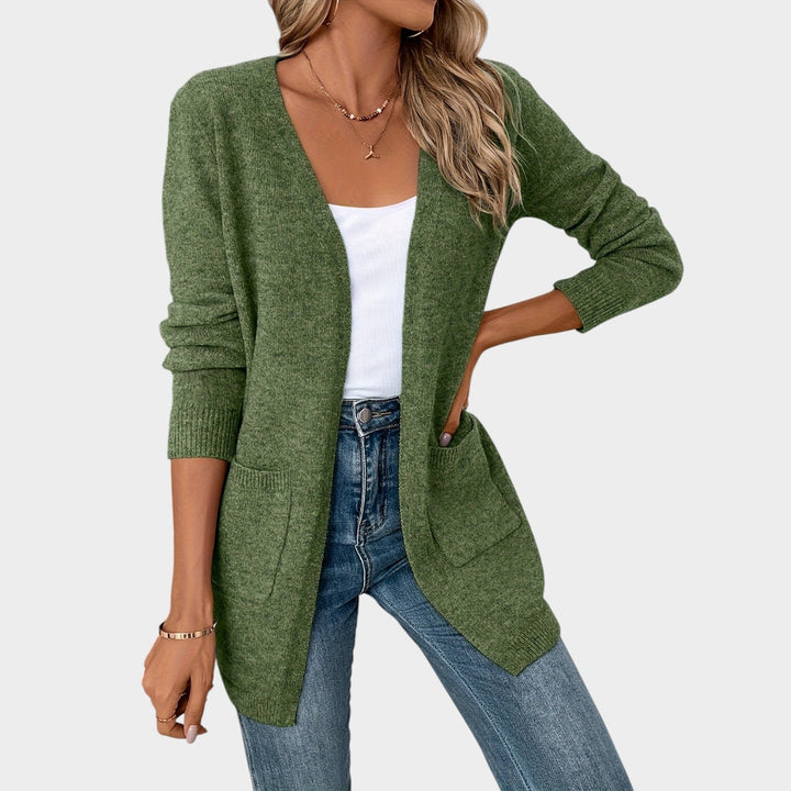 Dames Gebreide Cardigan Open Front Praktische Zakken