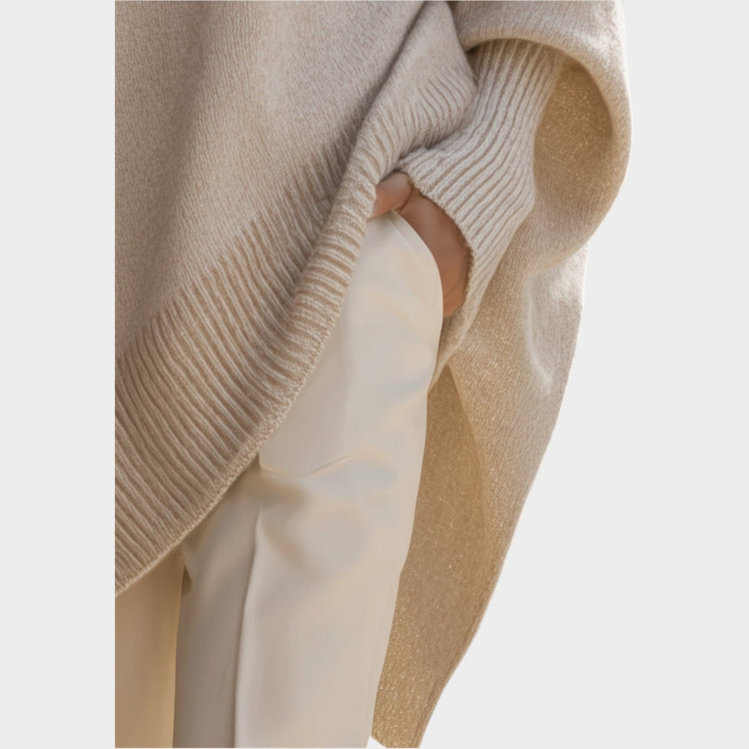 Dames Gebreide Trui Met Ronde Hals Oversized