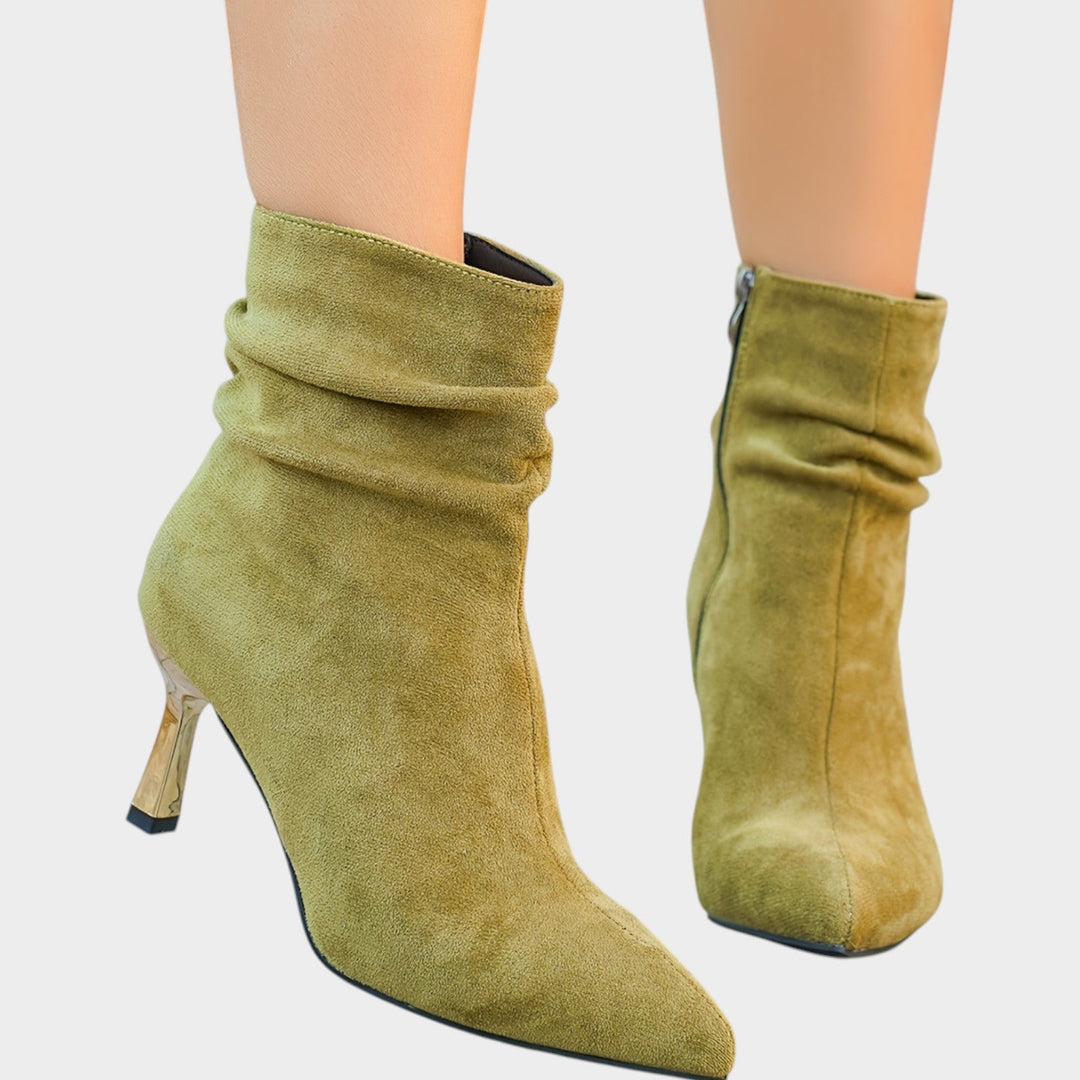 Dames Enkellaarsjes met Kitten Heel en Pluche Voering in Elegante Stijl