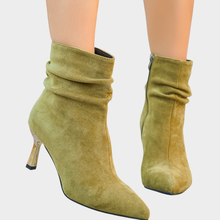 Dames Enkellaarsjes met Kitten Heel en Pluche Voering in Elegante Stijl