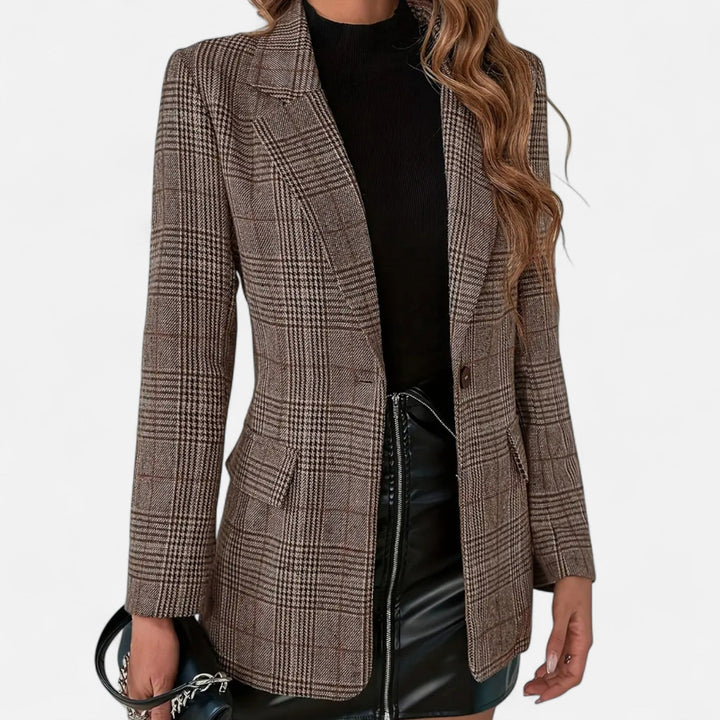 Dames Blazer Casual Tailored Ruit