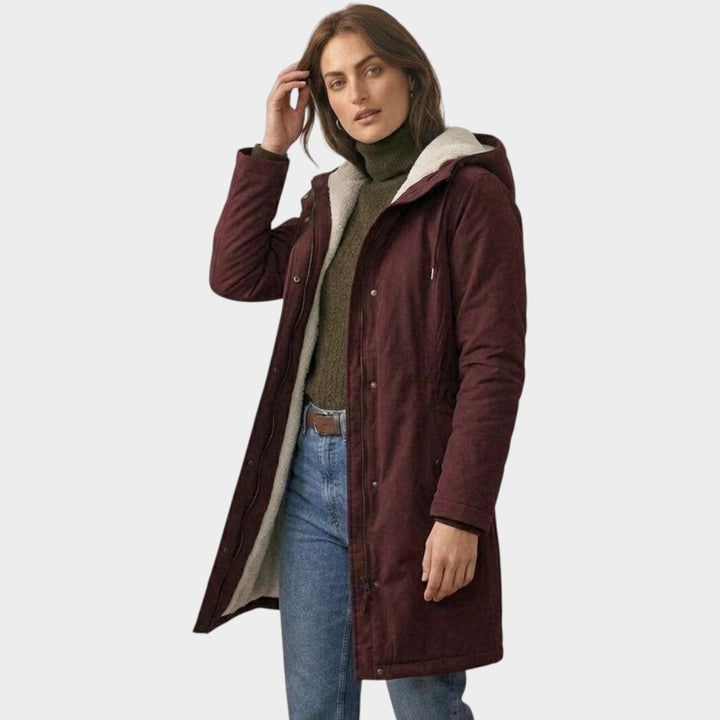 Dames Winterjas Fleece Gevoerd Lange Lijn