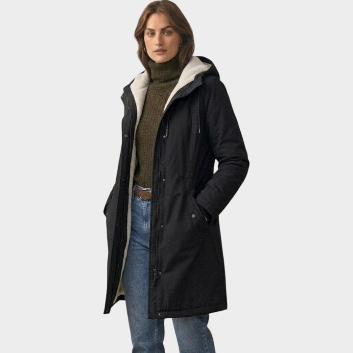 Dames Winterjas Fleece Gevoerd Lange Lijn