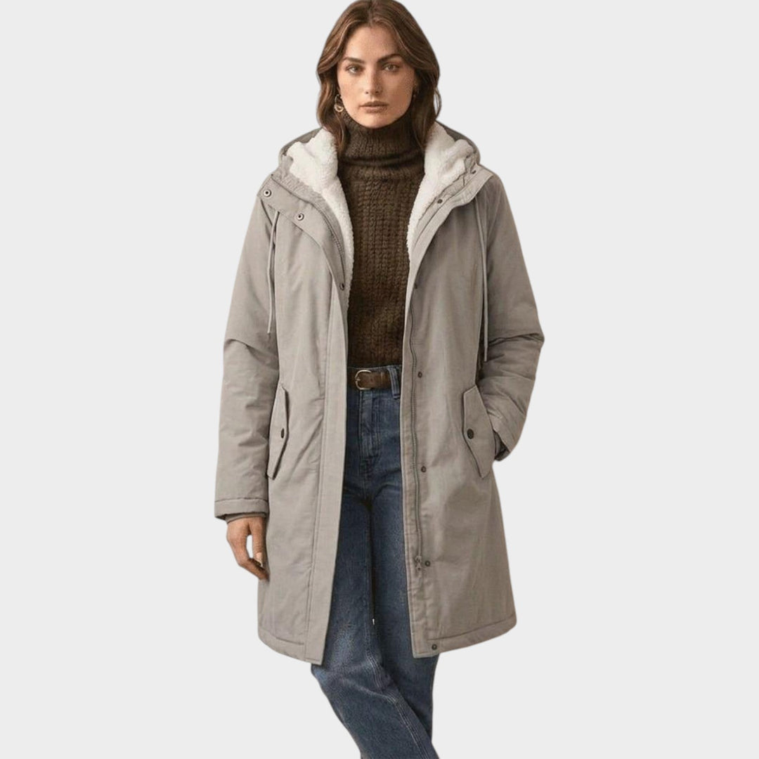 Dames Winterjas Fleece Gevoerd Lange Lijn