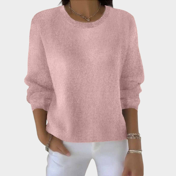 Dames Gebreide Trui Met Ronde Hals Relaxed Fit