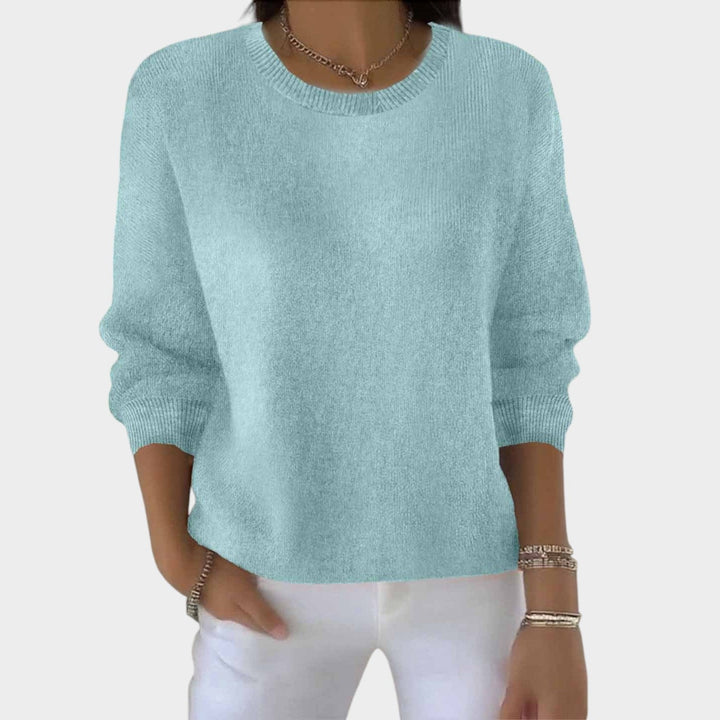 Dames Gebreide Trui Met Ronde Hals Relaxed Fit