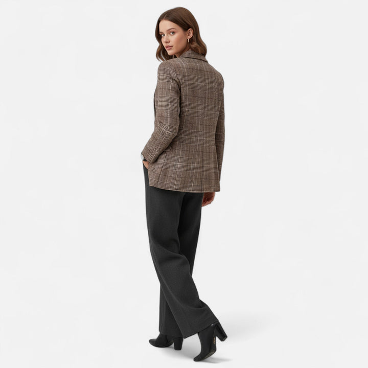 Dames Blazer Casual Tailored Ruit