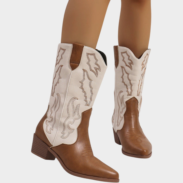 Dames Leren Cowboylaarzen in Westernstijl, Landelijk Geïnspireerd