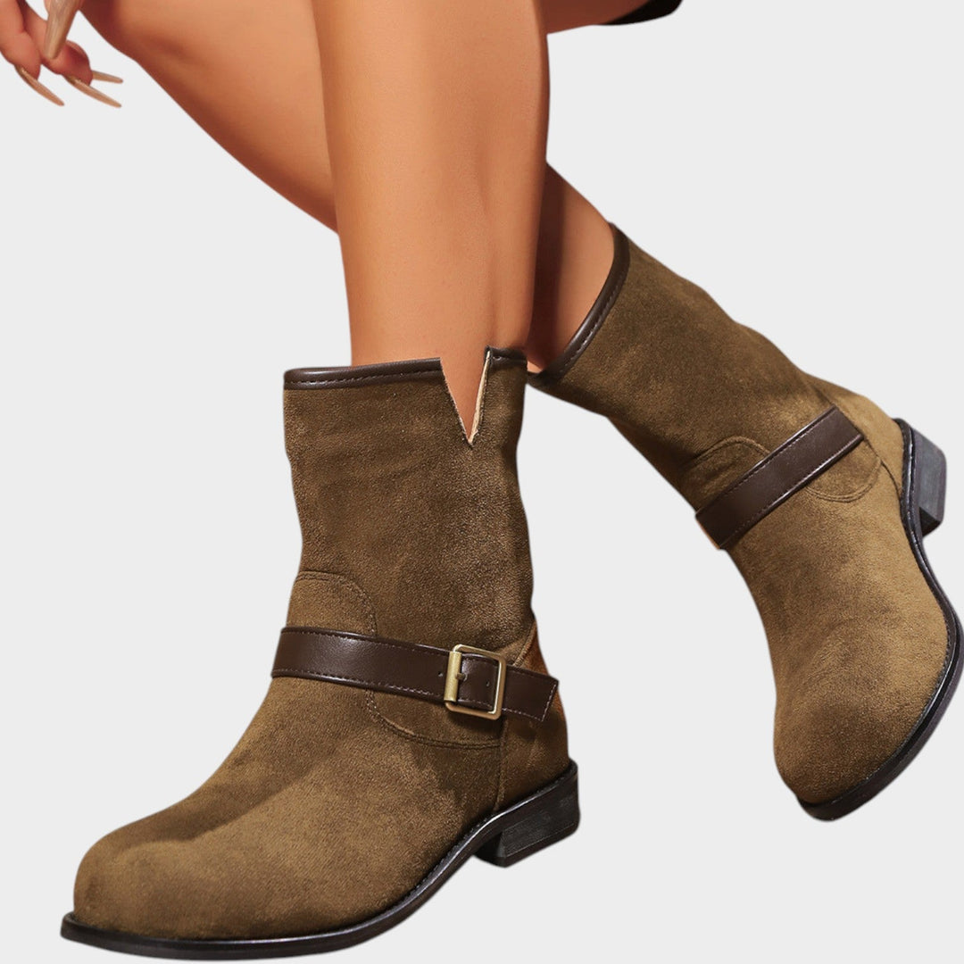 Dames Enkellaarsjes V-Cut Banddetail