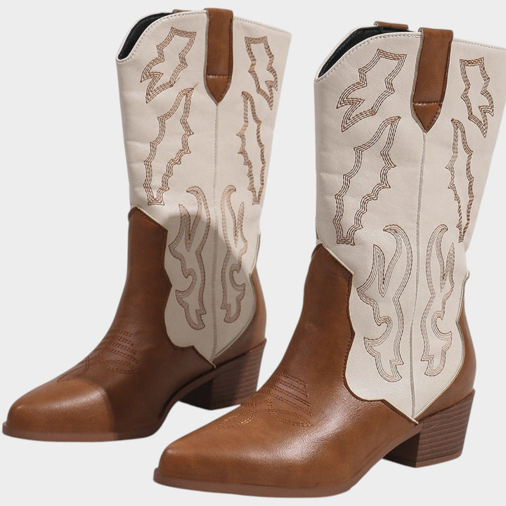 Dames Leren Cowboylaarzen in Westernstijl, Landelijk Geïnspireerd