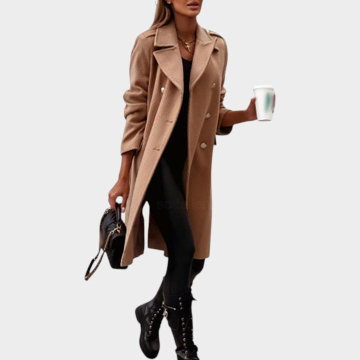Dames Wol Coat Klassiek Veelzijdig Ontwerp