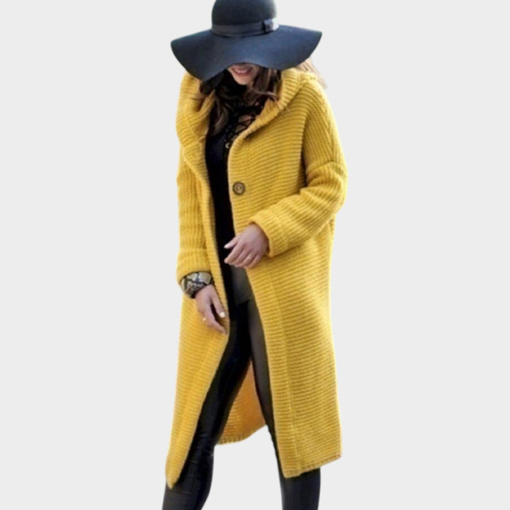 Dames Gebreide Cardigan Lange Schouderkraag Met Capuchon