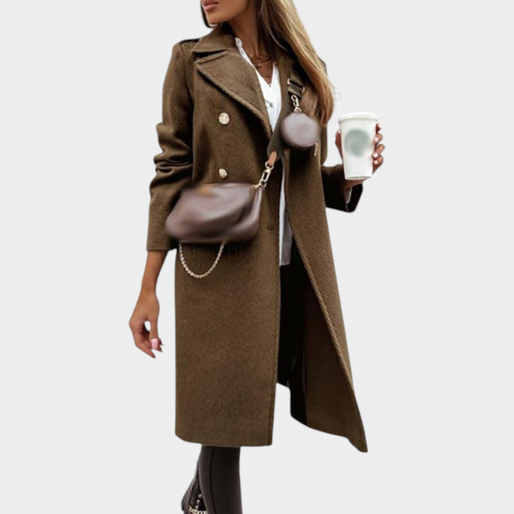 Dames Wol Coat Klassiek Veelzijdig Ontwerp