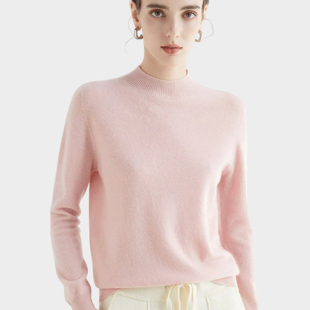 Dames Gebreide Trui Met Opstaande Kraag Relaxed Fit