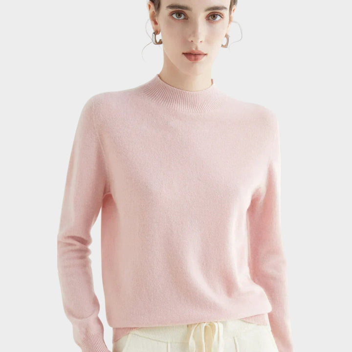 Dames Gebreide Trui Met Opstaande Kraag Relaxed Fit