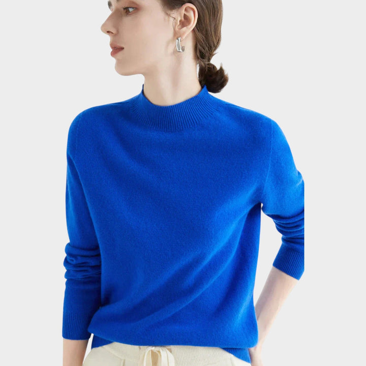 Dames Gebreide Trui Met Opstaande Kraag Relaxed Fit