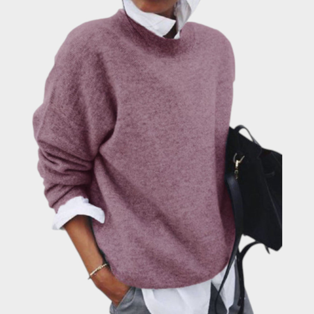 Dames Trui Gebreid Klassiek Crew Neck Ontwerp