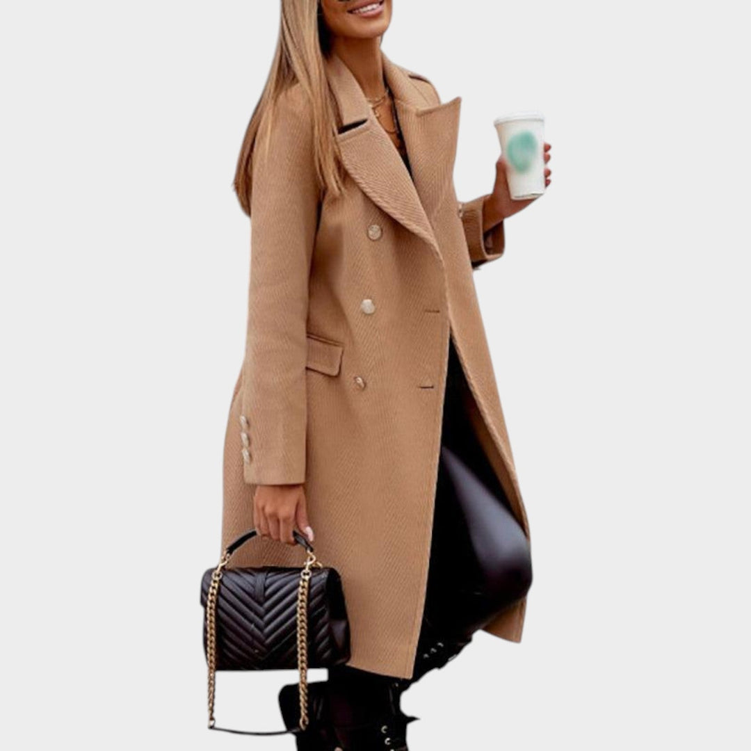 Dames Wol Coat Klassiek Veelzijdig Ontwerp