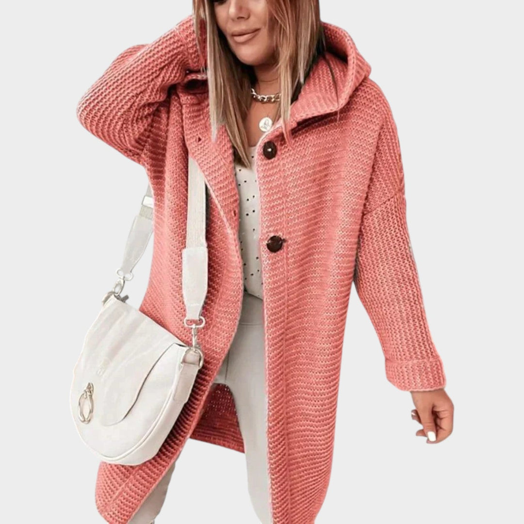 Dames Gebreide Cardigan Dikke Lange Hoodie