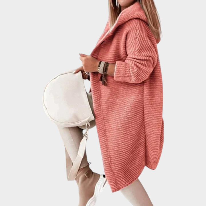 Dames Gebreide Cardigan Dikke Lange Hoodie
