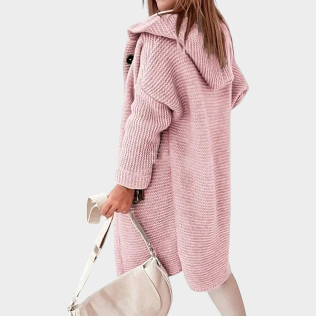Dames Gebreide Cardigan Dikke Lange Hoodie